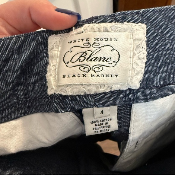 Women's WHBM blanc blue Bermuda Shorts size 4 - Picture 4 of 4